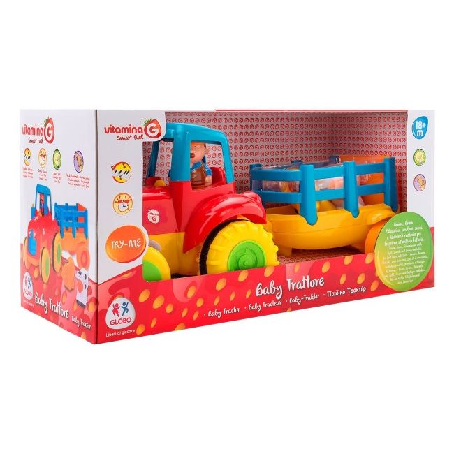 Jucarie muzicala Tractor cu remorca Globo cu sunete si 3 figurine incluse - SOLGL05284