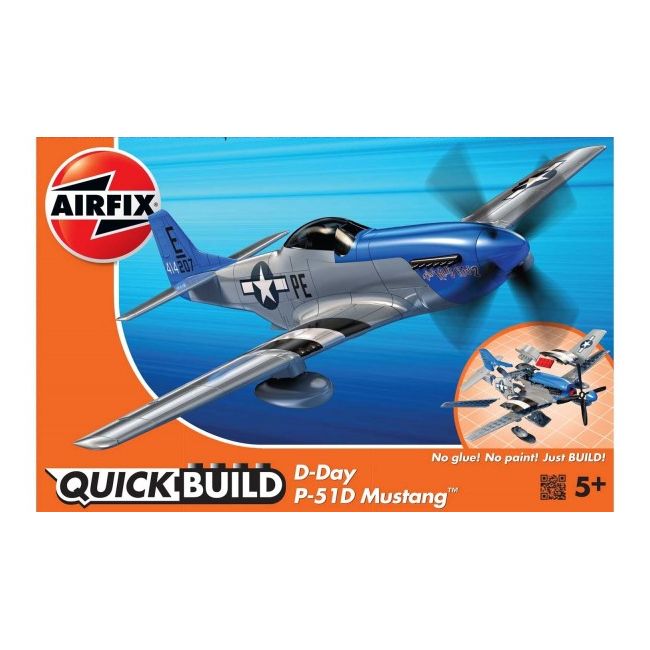 Kit cosntructie Airfix Quick Build Avion D-Day P-51D Mustang - SOLAFJ6046