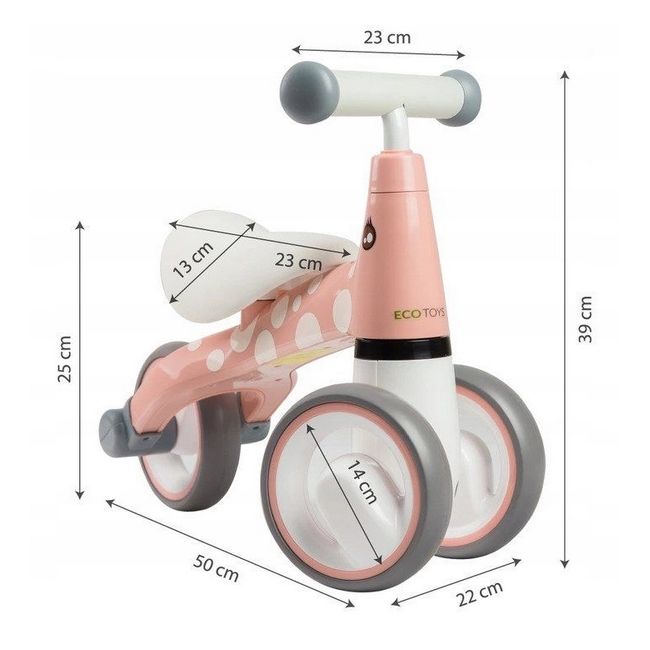 Bicicleta fara pedale flamingo ecotoys lb1603 edeedilb1603pink