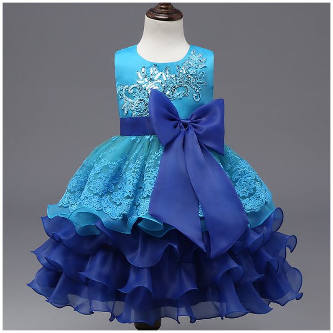 Rochie ocazie - Volanase albastre - MDxc23-4.6-7 ani