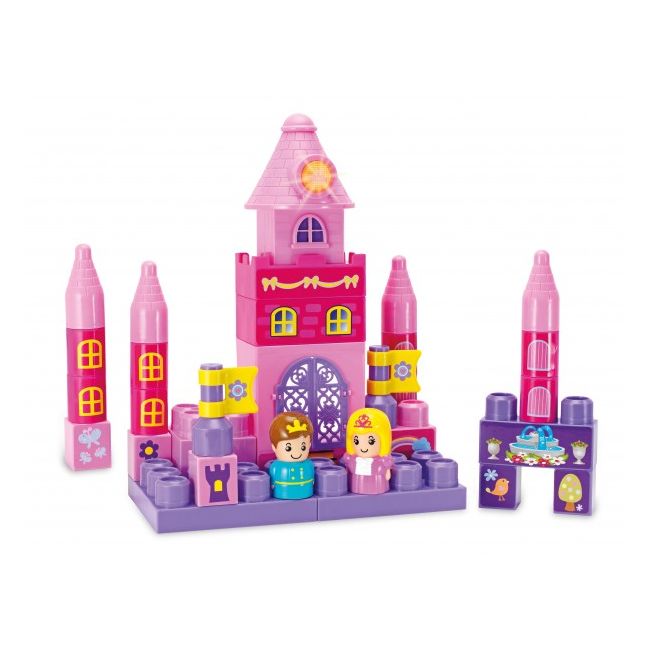 Set constructie piese mari roz Winfun Castel Printese 35 piese si turn cu melodii  - SOLWF16056G