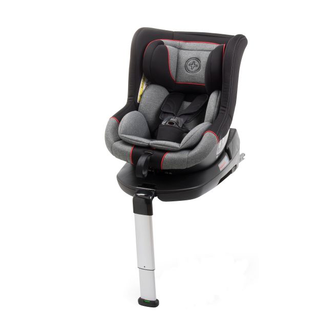 Scaun auto BABYAUTO MORE LENNOX, Isofix, rotatie 360 grade, picior suport, 0-18 kg, Gri Rosu - 4AKBA-LNX01R