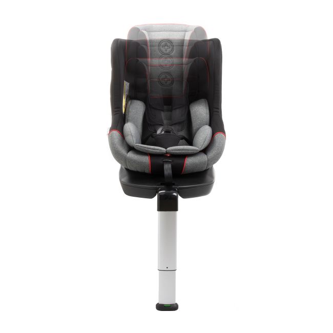 Scaun auto BABYAUTO MORE LENNOX, Isofix, rotatie 360 grade, picior suport, 0-18 kg, Gri Rosu - 4AKBA-LNX01R