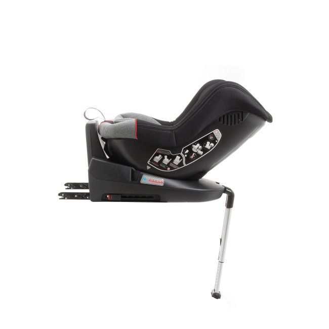 Scaun auto BABYAUTO MORE LENNOX, Isofix, rotatie 360 grade, picior suport, 0-18 kg, Gri Rosu - 4AKBA-LNX01R