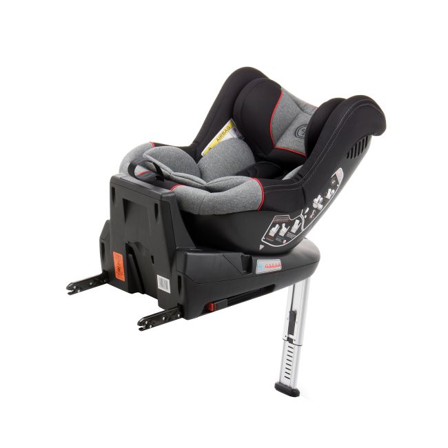 Scaun auto BABYAUTO MORE LENNOX, Isofix, rotatie 360 grade, picior suport, 0-18 kg, Gri Rosu - 4AKBA-LNX01R