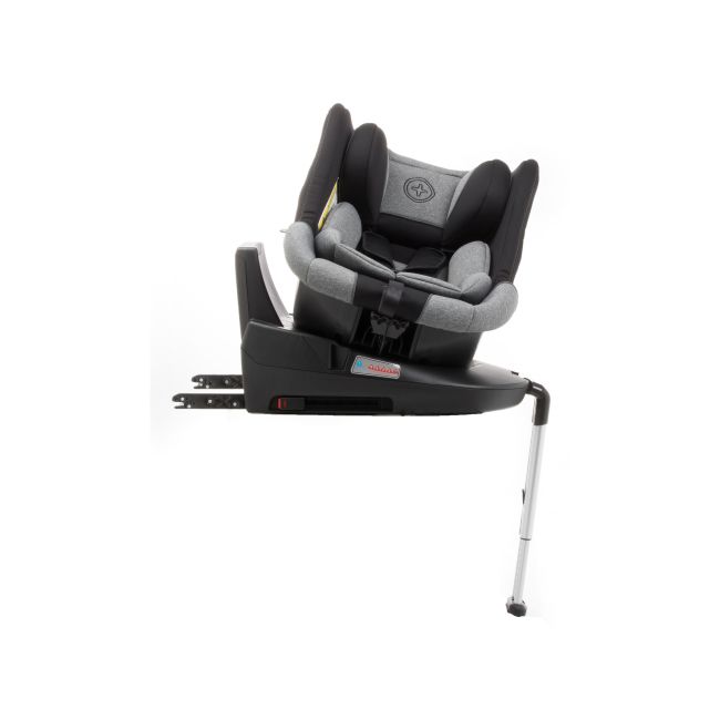 Scaun auto BABYAUTO MORE LENNOX, Isofix, rotatie 360 grade, picior suport, 0-18 kg, Negru Gri - 4AKBA-LNX01B