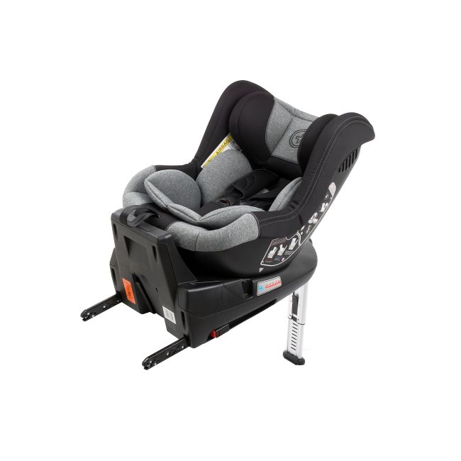 Scaun auto BABYAUTO MORE LENNOX, Isofix, rotatie 360 grade, picior suport, 0-18 kg, Negru Gri - 4AKBA-LNX01B