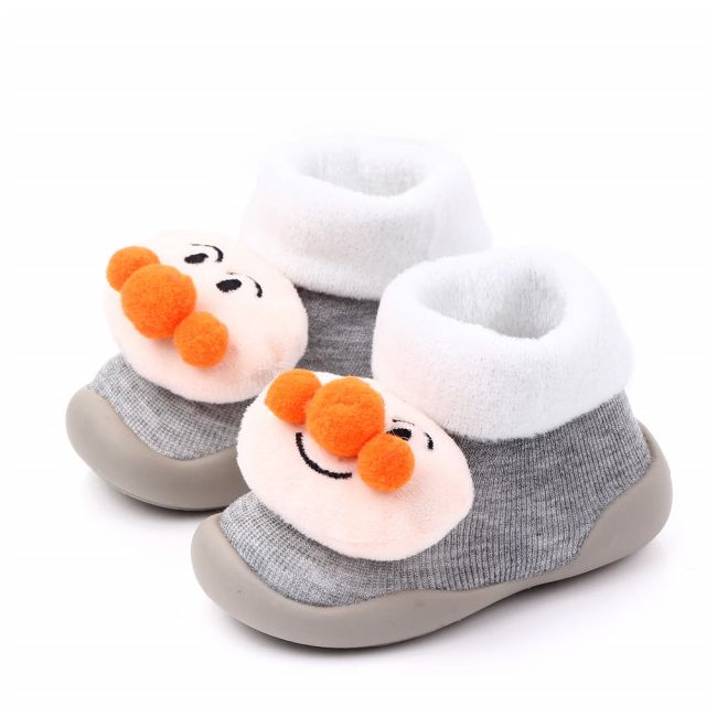 Mocasini cu talpa antiderapanta - White pufi MDD2296-1-MOC9