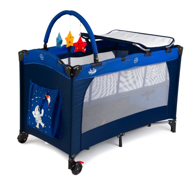 Patut pliant 2 niveluri Juju Sleepy Baby, Space Adventure JUJJU7960-Space-Adventure