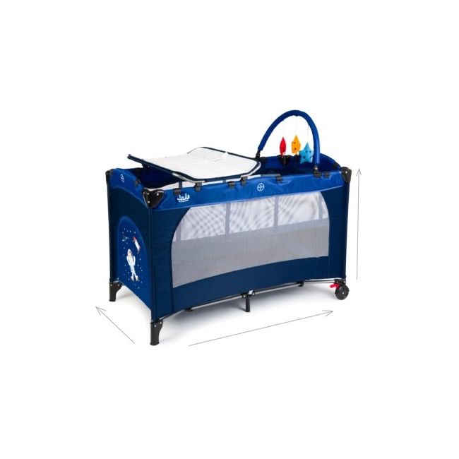 Patut pliant 2 niveluri Juju Sleepy Baby, Space Adventure JUJJU7960-Space-Adventure