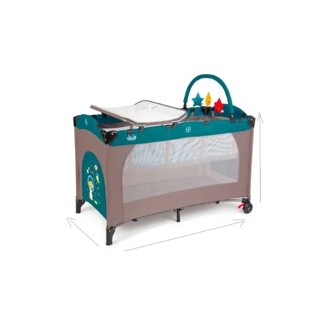 Patut pliant 2 niveluri Juju Sleepy Baby, Space Doggy JUJJU7950-Space-Doggy