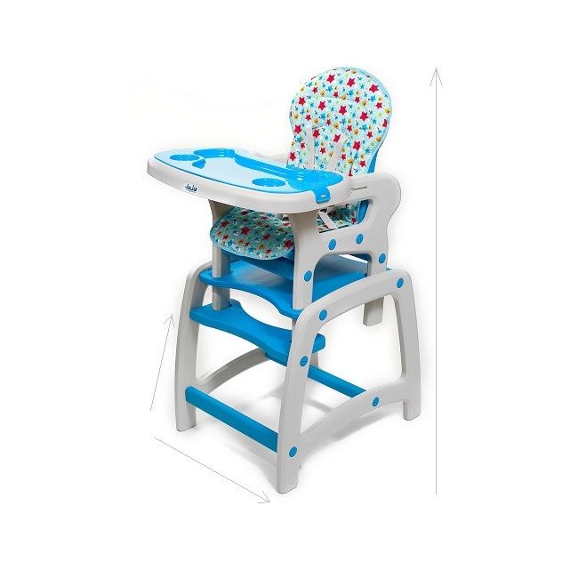 Scaun de masa Juju Eat&amp;Play, Albastru JUJJU3002-Blue-Stars