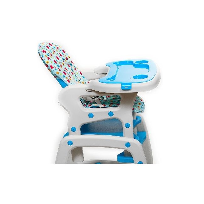 Scaun de masa Juju Eat&amp;Play, Albastru JUJJU3002-Blue-Stars