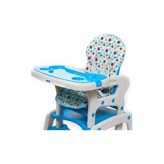 Scaun de masa Juju Eat&amp;Play, Albastru JUJJU3002-Blue-Stars