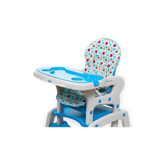 Scaun de masa Juju Eat&amp;Play, Albastru JUJJU3002-Blue-Stars