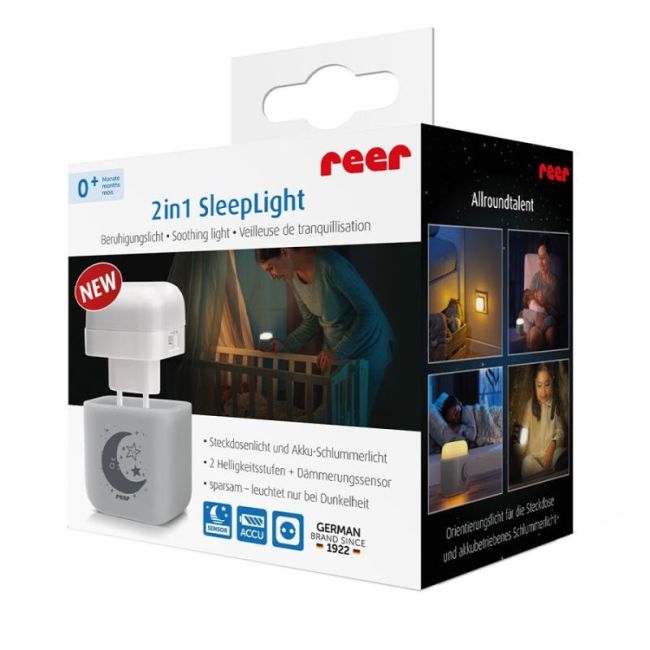 Lampa de veghe 2 in 1 cu LED-uri gri REER 52141
