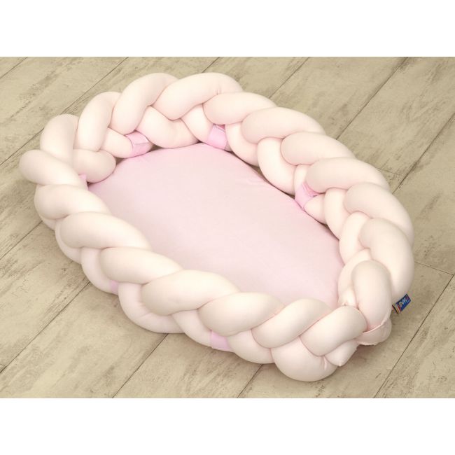 Amy - Baby Nest Si Bumper Impletit, Detasabile, 80 X 50 Cm, Jersey Somon Pjb63935