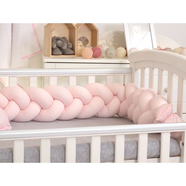 Amy - Baby Nest Si Bumper Impletit, Detasabile, 80 X 50 Cm, Jersey Somon Pjb63935