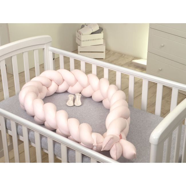 Amy - Baby Nest Si Bumper Impletit, Detasabile, 80 X 50 Cm, Jersey Somon Pjb63935