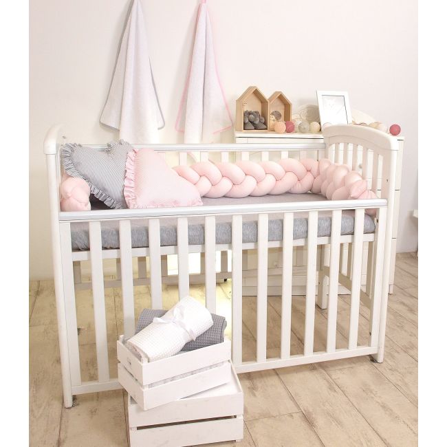 Amy - Baby Nest Si Bumper Impletit, Detasabile, 80 X 50 Cm, Jersey Somon Pjb63935