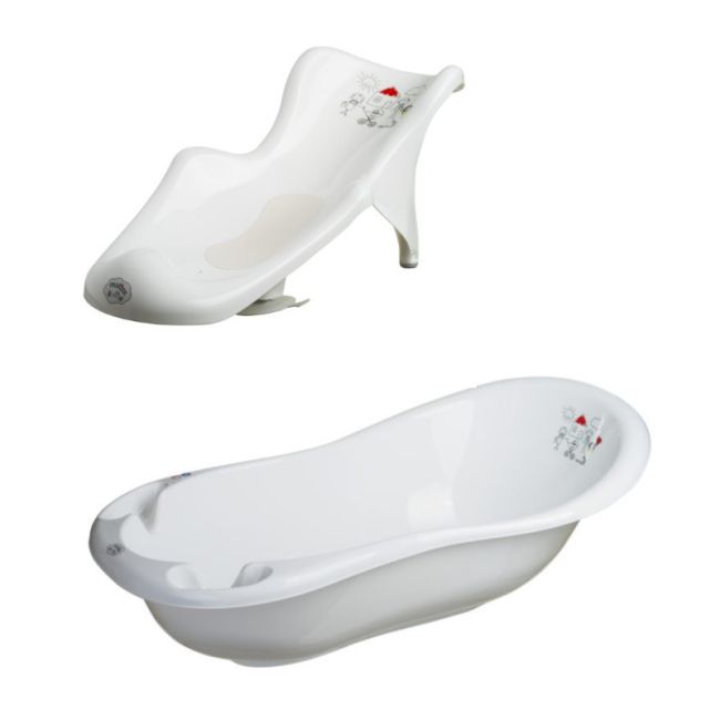 Cadita cu suport anatomic detasabil, dop de scurgere si baza antialunecare, 100 cm, The Family, Maltex Baby PJB5924thefamily