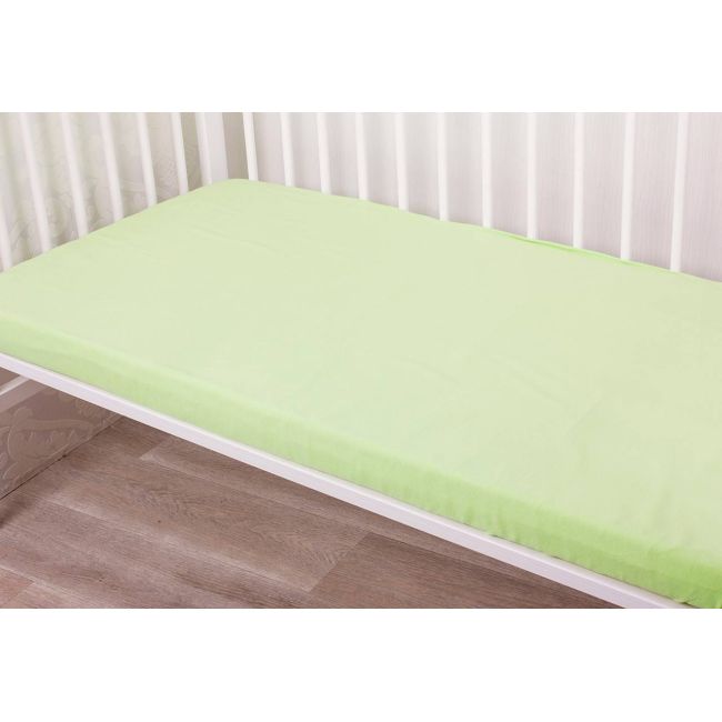 Cearsaf Din Bumbac Jersey Cu Elastic Pe Contur 120x60x15 Cm, Verde Pjbpjb_20_1