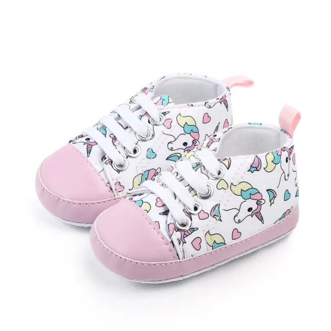 Tenisi fetite albi - Unicorni - MDD2227-2-p7.6-9 luni (Marimea 19 incaltaminte)