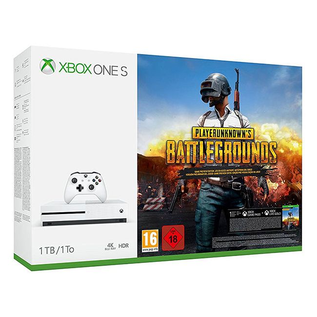 Consola Microsoft Xbox One S 1Tb Alb + Playerunknown s Battlegrounds (Code In Box) Xbox One - VG82716