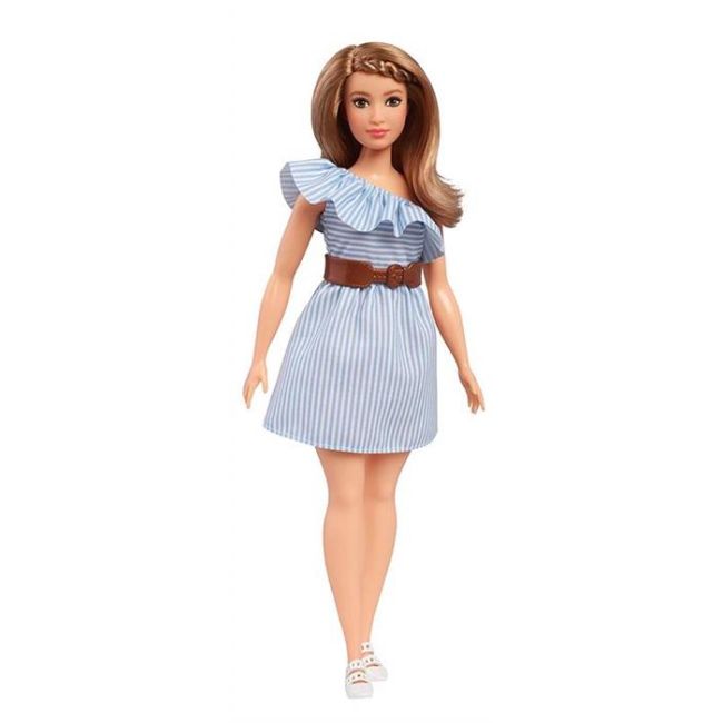 Papusa Mattel Barbie Doll Fashionistas Purely Pinstriped Curvy Doll - VG83204