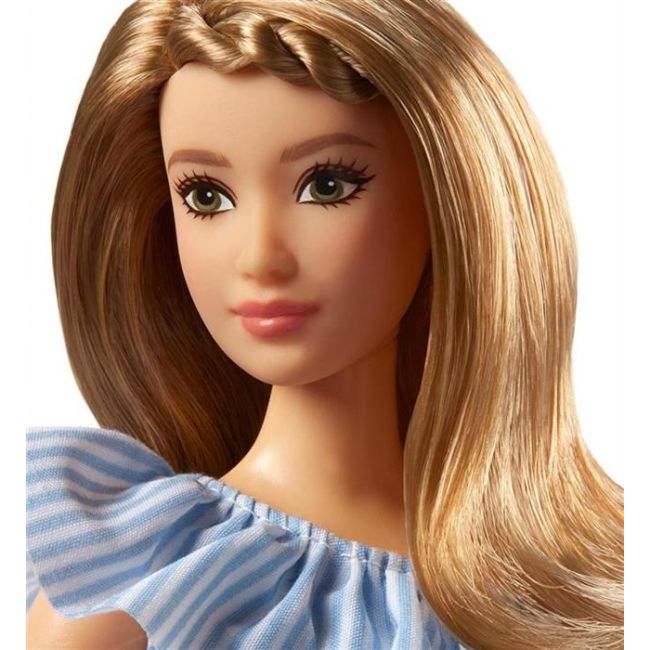 Papusa Mattel Barbie Doll Fashionistas Purely Pinstriped Curvy Doll - VG83204