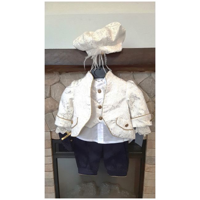 Costum elegant din 6 piese pentru botez MDDR055