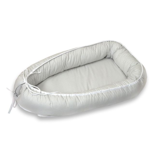 Amy - Suport De Dormit Babynest, 70x45 Cm, Bear Heart Gri Pjb68960