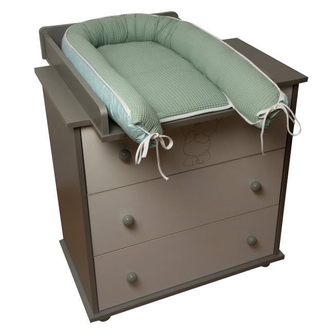Amy - Suport De Dormit Babynest, Reversibil, 70x45 Cm, Origami Waffle Verde Pjb69331