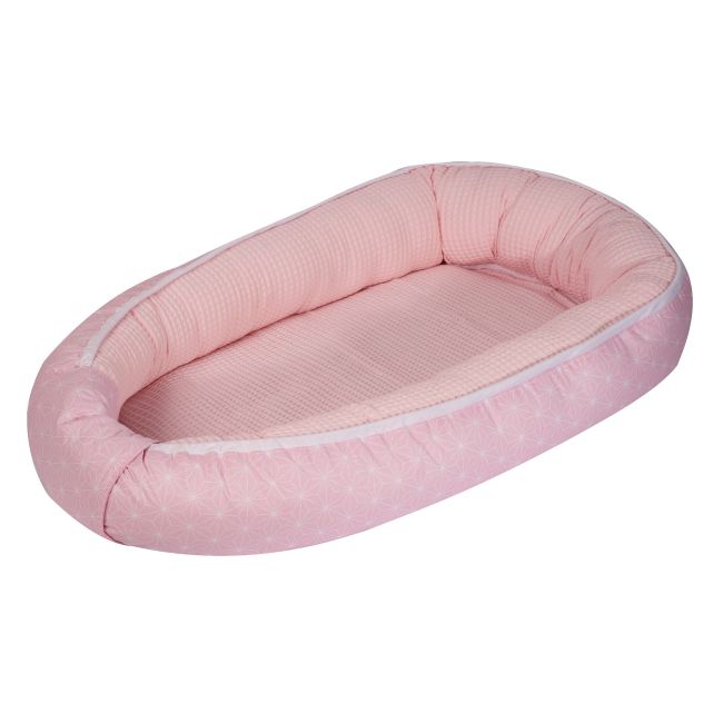 Amy - Suport De Dormit Babynest, Reversibil, 70x45 Cm, Origami Waffle Roz Pjb69391