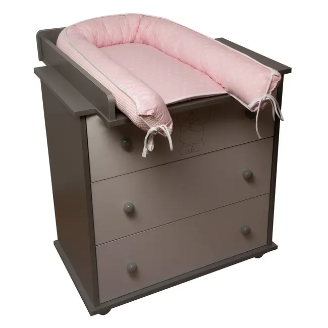 Amy - Suport De Dormit Babynest, Reversibil, 70x45 Cm, Origami Waffle Roz Pjb69391