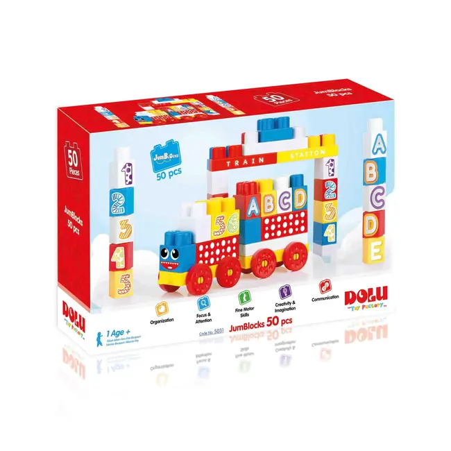 Cuburi de construit din plastic - 50 piese
