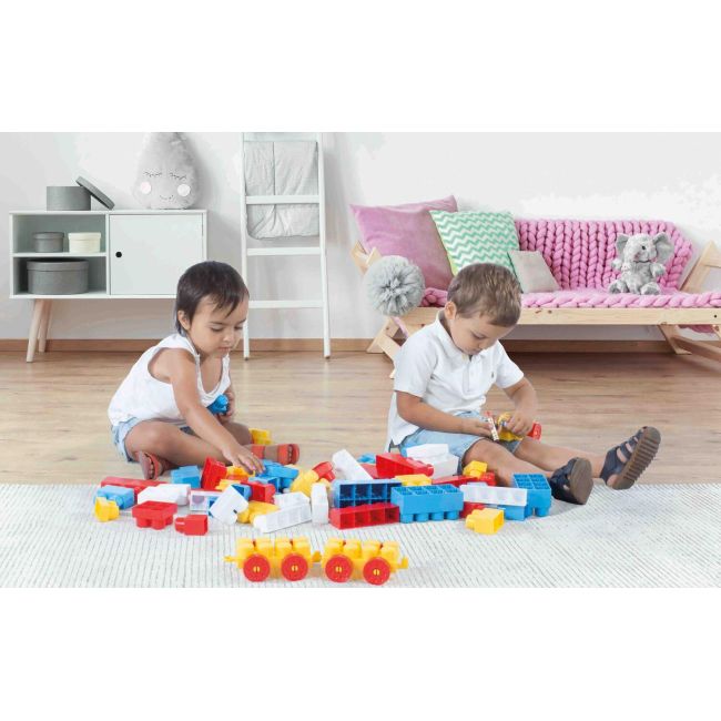 Cuburi de construit din plastic - 50 piese