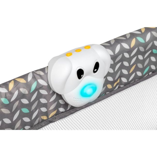 Lionelo - Patut pliant cu doua nivele Sven Plus, 120x60 cm, arcada jucarii, masuta de infasat, vibratii, melodii, Grey Scandi BYNLO-Sven Plus_Grey_Scandi
