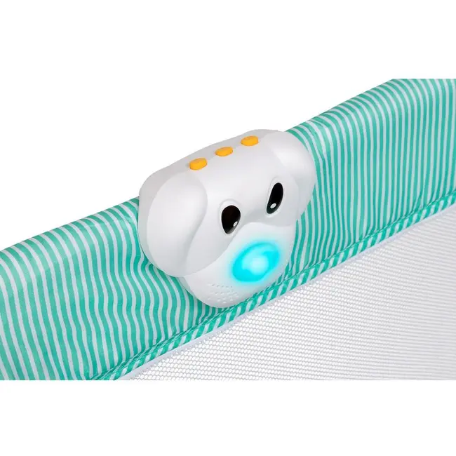 Lionelo - Patut pliant cu doua nivele Sven Plus, 120x60 cm, arcada jucarii, masuta de infasat, vibratii, melodii, Turcoaz/Gri BYNLO-SvenPlus_Tq/Grey
