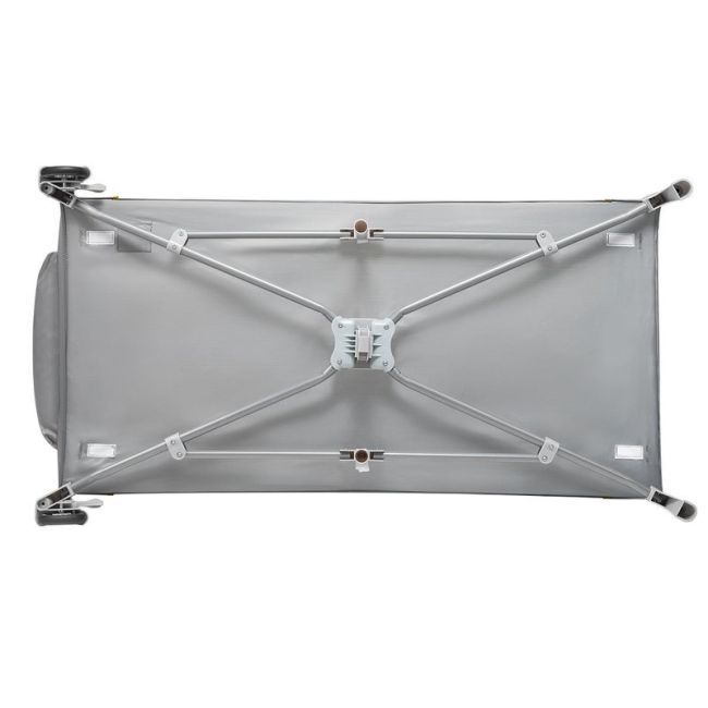 Lionelo - Patut pliant cu doua nivele Sven Plus, 120x60 cm, arcada jucarii, masuta de infasat, vibratii, melodii, Yellow Scandi BYNLO-Sven Plus_Yellow_Scandi