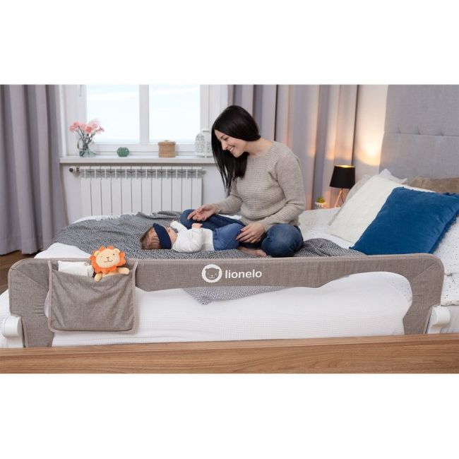 Lionelo - Bariera protectie pat Eva, 150x35 cm, Gri BYNLO-EVA_GREY_MELANGE