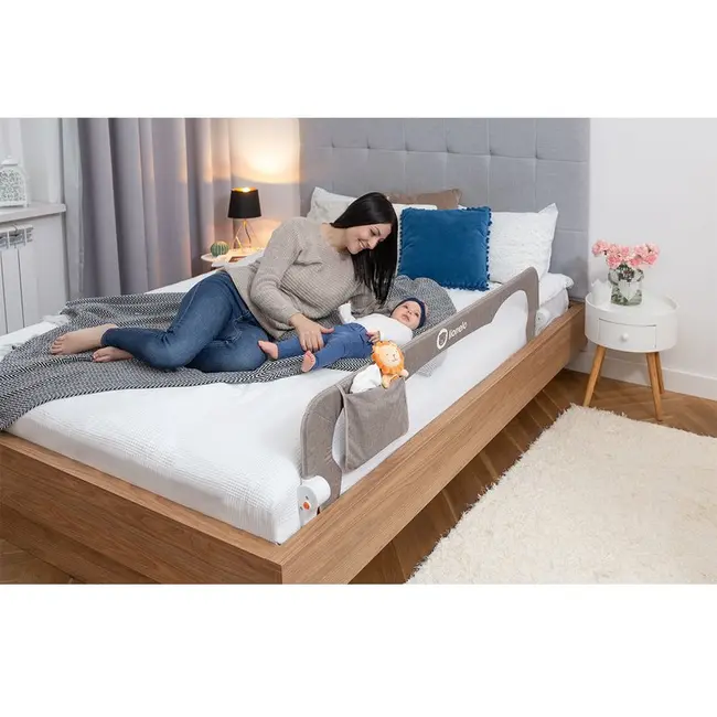 Lionelo - Bariera protectie pat Eva, 150x35 cm, Gri BYNLO-EVA_GREY_MELANGE