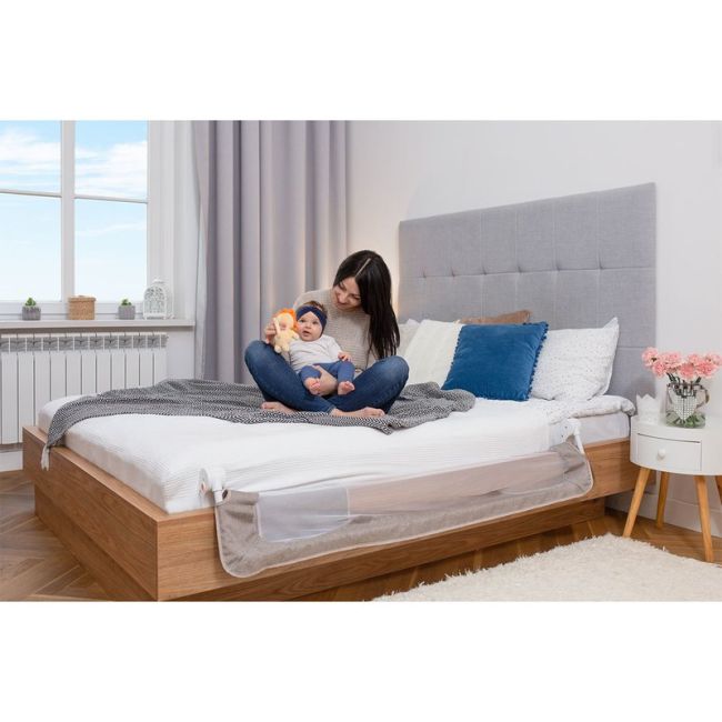 Lionelo - Bariera protectie pat Eva, 150x35 cm, Gri BYNLO-EVA_GREY_MELANGE