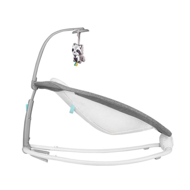 Lionelo - Fotoliu balansoar Pascal Scandi Pliabil, Cu melodii, 80x49 cm, Gri BYNLO-PASCAL_GREY_SCANDI