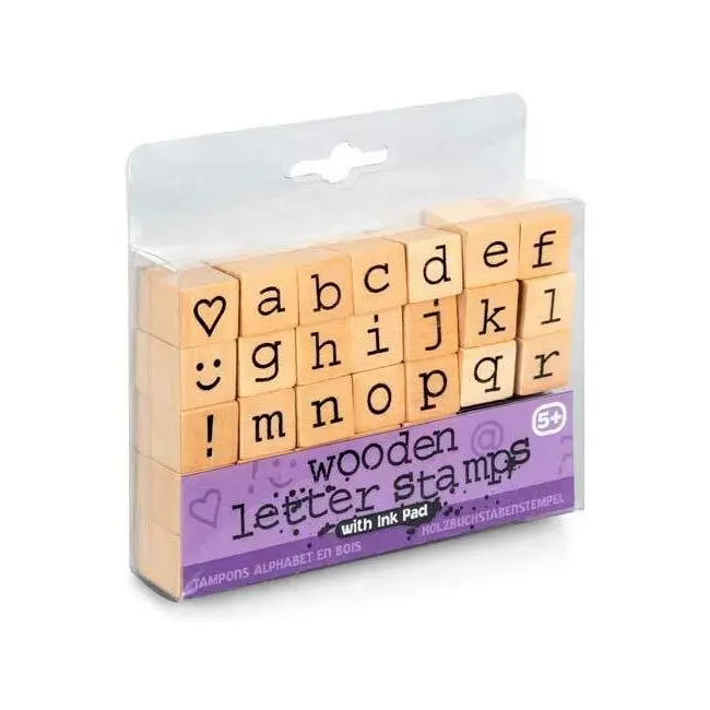 Set tusiera si stampile din lemn - alfabet