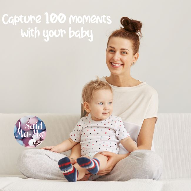 Set 100 Stickere pentru fotografierea bebelusilor - Baby Milestone Stickers pentru fotografii memorabile | Pachet XXL 20 cm diametru