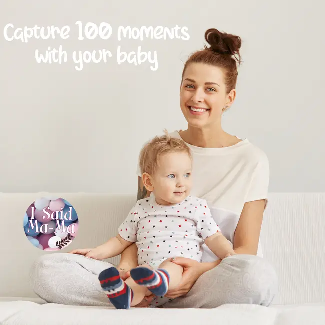 Set 100 Stickere pentru fotografierea bebelusilor - Baby Milestone Stickers pentru fotografii memorabile | Pachet XXL 20 cm diametru