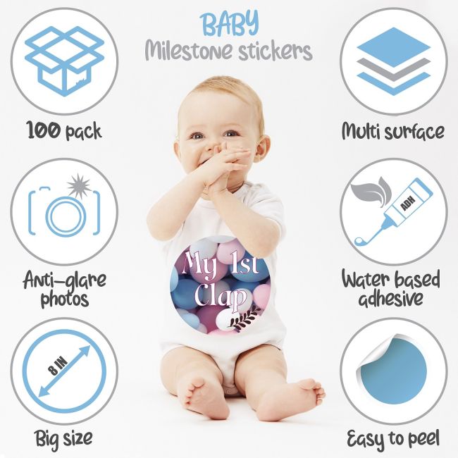 Set Stickere pentru fotografii bebelusi Funny Baby Milestone Stickers 20 cm - pentru fotografii memorabile