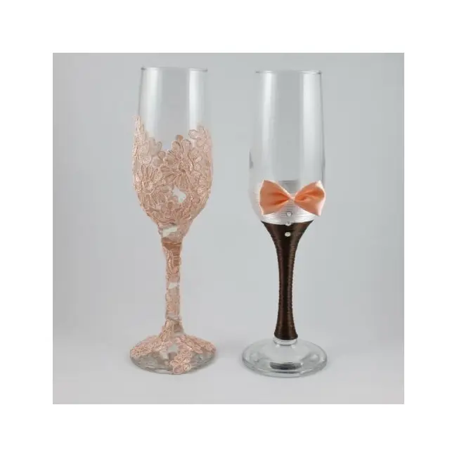 Pahare nunta dantela somon PN005 NKO1367