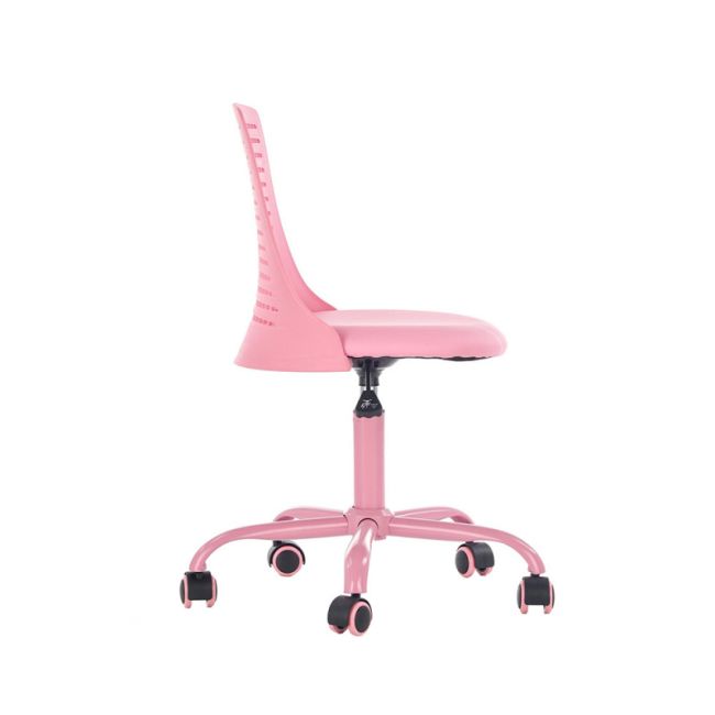 Scaun birou copii din polipropilena hm pure, piele ecologica, baza vopsita, inaltime reglabila, rotire 360 ˚, 80 kg, roz drm8674